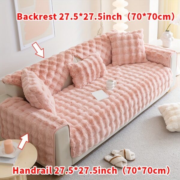 [Thick Plush Rabbit Fur Sofa Cover] Luxurious Faux Rabbit Fur Sofa Cover - Soft, Thick Plush Slipcover for Cozy Winter Warmth - Pet-Friendly, Machine Washable - Fits Single to Four-Seater Sofas - Perfect for Living Room, Bedroom, Office Decor - Image 41