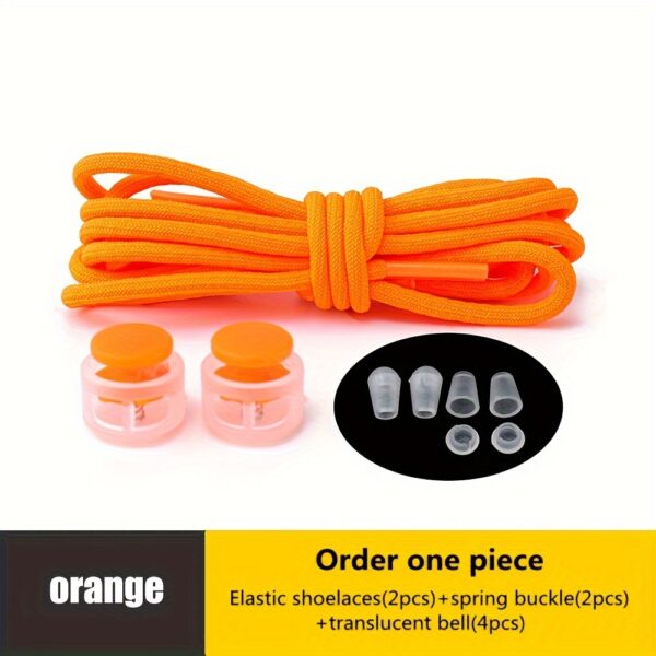 1 Pair Round Elastic Shoelaces, No Tie Shoelaces For Sneakers Casual Shoes Skate Shoes - Image 23