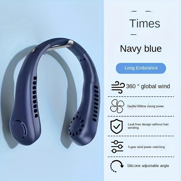 1PC Fashion USB Charging Fan Wearable Neck Fan 3 Speeds For Choosing Summer Outdoor Fan - Image 5