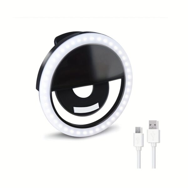 Good quality LED Selfie Ring Light Battery Rechargeable Ring Lamp for Smart Phone Computer Makeup warm white light - Image 6