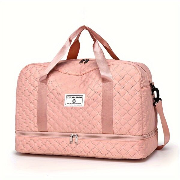 Ultra-Lightweight Large Capacity Argyle Travel Duffle Bag - Spacious & Highly Portable for Overnight Trips, Stylish Luggage Solution - Image 9