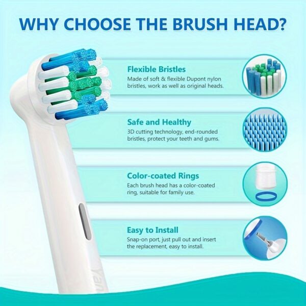 Replacement Heads for Electric Toothbrushes, Available in Packs of 4, 8, Or 16, Compatible with Oral B Models. - Image 10