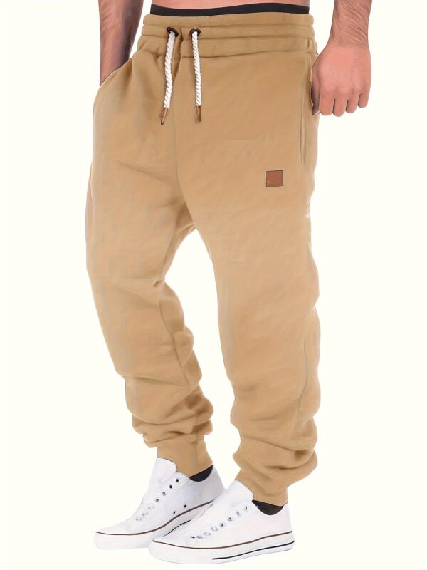 Men's Slim Fit Casual Trousers Drawstring Waist Sweatpants For Autumn And Winter - Image 3