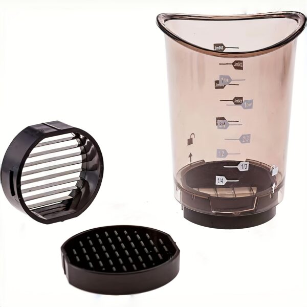 3-in-1 Manual Vegetable Chopper & Slicer Cup - Carbon Steel Blades, Dishwasher Safe, Multi-Function Kitchen Tool for Slicing, Dicing, and Measuring - Perfect for Onions, Mushrooms, and More, Vegetable Slicer And Chopper - Image 3