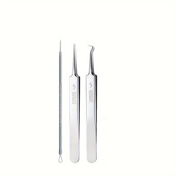 Stainless Steel Blackhead & Blemish Remover Set - Unscented Acne Extraction Tools for Face & Nose, Normal Skin Type - Professional Facial Care Kit for Whiteheads & Pimples - Image 8