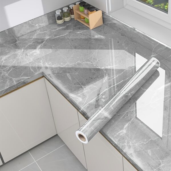 1 Roll Marble Self-Adhesive Wallpaper - Waterproof & Oil-Proof, Easy to Apply for Kitchen & Bathroom Renovation - Image 35