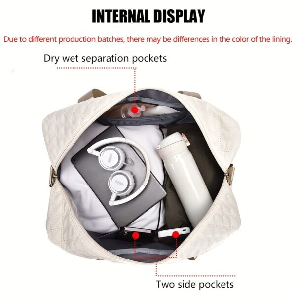 Ultra-Lightweight Large Capacity Argyle Travel Duffle Bag - Spacious & Highly Portable for Overnight Trips, Stylish Luggage Solution - Image 6