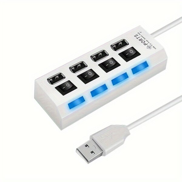 High Speed 4/7ports USB Splitter Hub USB Hub 2.0 Use Power Adapter USB 2.0 Multiple Expander Switch Hub Docking Stations 30CM Cable - Image 5