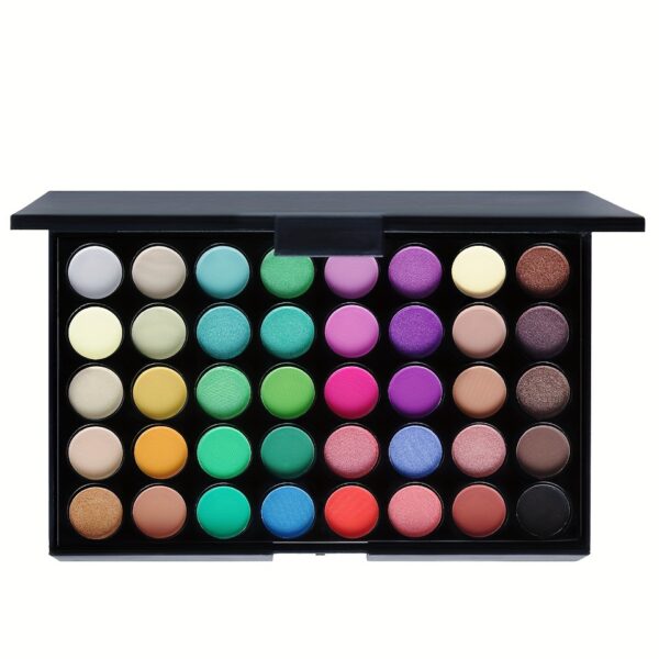 40 Colors Eye Makeup Palette, Matte Shimmer Glitter Metallic Eyeshadow Palette - Image 7
