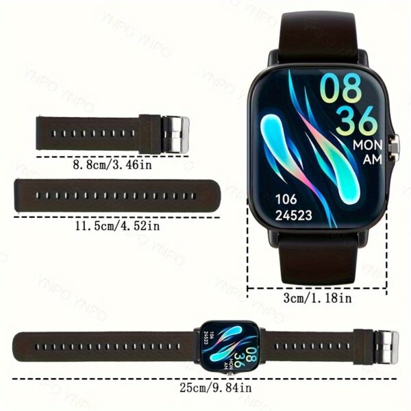 New Smart Watch with Wireless Calling/receiving, Multiple Sports Modes, Camera Control, Message Notification, Borderless Ultra-thin Design, Suitable for Android And iPhone, Unisex As A Gift - Image 2