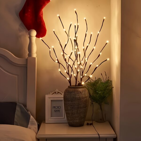 1pc 20 LED Branch Lights - Indoor Decoration Lighting - Fairy Lights With Branch Design (No Batteries, Please Bring Your Own 2 AA Batteries) For Party Eid Al-Adha Mubarak Dormitory Decor, Halloween Decor, Christmas Decor, Holiday Gifts - Image 3