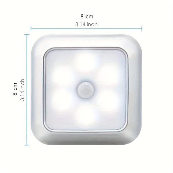 1 Piece Of 6-LED Motion Sensor Night Light, LED Wall Light, Cabinet Light, Wireless Staircase Light, Bedroom Corridor Staircase Indoor Decorative Light - Image 2