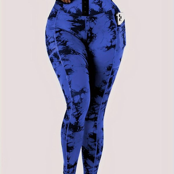 High Waist Tie Dye Tummy Control Leggings, Women's Activewear Wide Waistband Fitness Gym Sports Yoga Workout Running Butt Lifting Tight Pants - Image 19