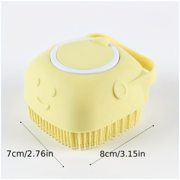 Soothing Pet Grooming Brush - Soft Silicone Massage for Relaxing Baths, Built-in Shampoo Storage, Dual-Purpose Tool for Dogs & Cats - Image 2