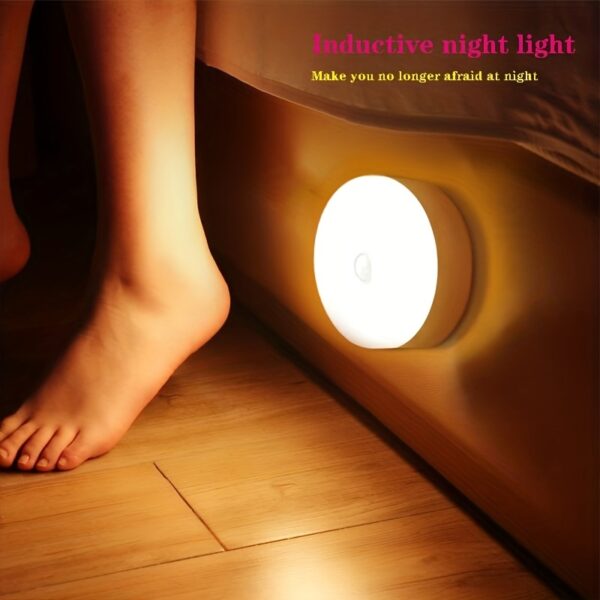 Human Sensing LED Night Light Corridor Wardrobe Bedroom Bedside Sensor Circular Light