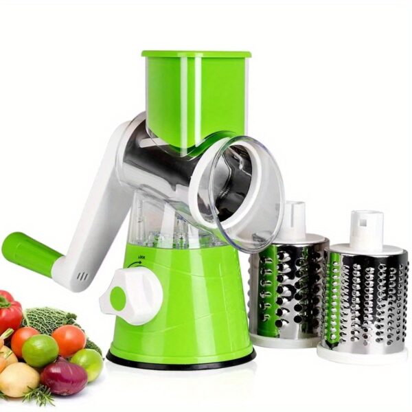 Cheese Grater, Kitchen Mandoline Vegetable Slicer With 7.62 Cmterchangeable Blades, Easy To Clean Rotary Grater Slicer For Fruit, Grinder For Potato, Carrot, Nuts - Image 3