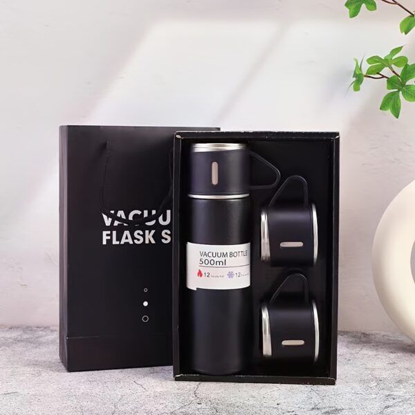 1set Thermal Mug 500ml/16.9oz, Stainless Steel Vacuum Insulated Bottle With Cup For Coffee Hot Drink And Cold Drink, Water Flask Back To School Supplies - Image 3