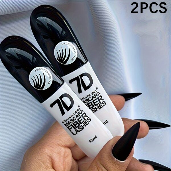 Lengthening 7D Silk Fiber Mascara with 4D Volume - Waterproof, Long-Lasting, Talc-Free, for All Skin Types, Black - Image 7