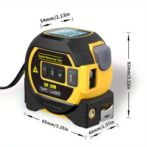 MIGPRC High-Precision Laser Rangefinder & Steel Tape Measure - Non-Waterproof, Alkaline Battery Powered - Image 5