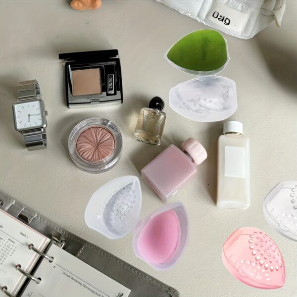 Protective Makeup Sponge Travel Case - Breathable Beauty Blender Holder with Clear Storage Box - Image 8