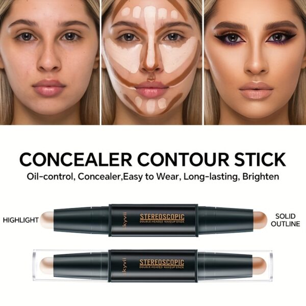Contouring Stick Dual-Headed Concealer Highlighter Three-Dimensional Nose Shadow V-Face High Nose - Image 10