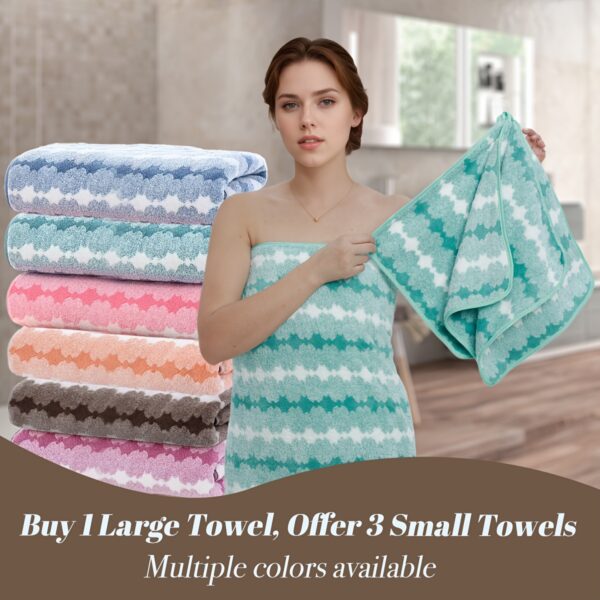 1pc Extra Large Bath Towel for Woman Ultra Soft Ultra Absorbent Quick Drying, Wash Cloths - Image 4