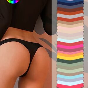 12pcs Soft Comfortable Non-Marked V-Style Sexy Ladies Underwear - Plain-Colored Seamless Breathable Personality Novel Suit