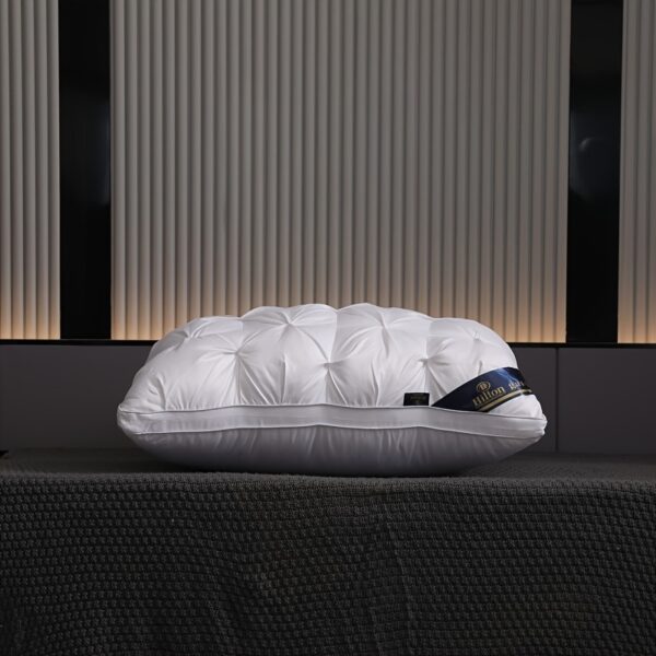 1pc Luxury 5-Star Hotel Quality Pillow, 600g Weight, 48.26x73.66 cm - Deep Sleep Neck Support, Non-Collapse High Pillow Core for All Seasons, White Satin Finish, Pillows for Sleeping - Image 3