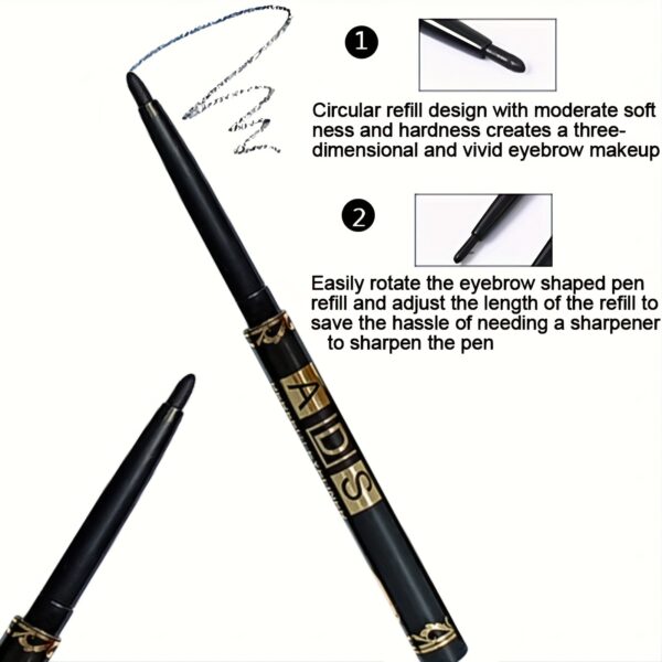 3pcs Black Eyeliner Pencils -Waterproof, Sweatproof & Smudge-Proofwith Easy Twist Application for Flawless Eye Makeup - Image 6