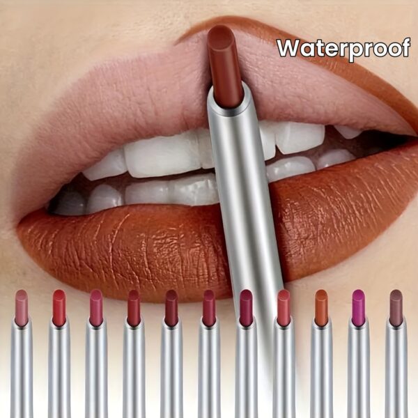 Waterproof Matte Lipliner Pencil Red Contour Tint Lipstick Long Lasting Non-stick Cup Moisturising Lips Makeup Cosmetic 12 Colors - Image 12