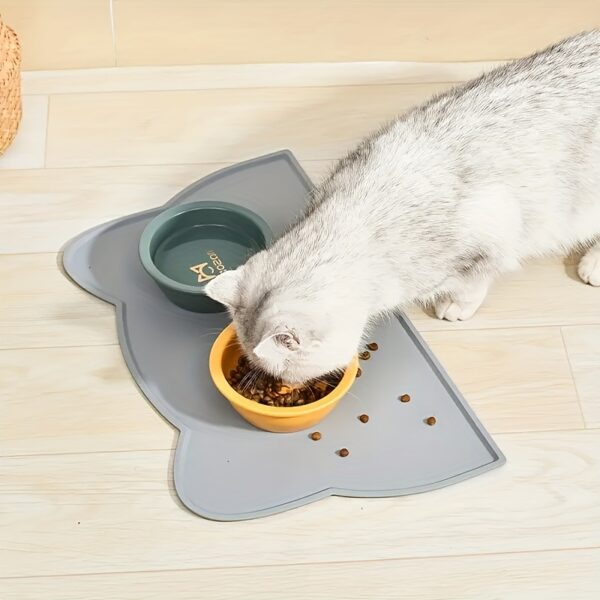 1pc Waterproof Silicone Pet Food Mat - Non-Slip, Easy To Clean - Image 2