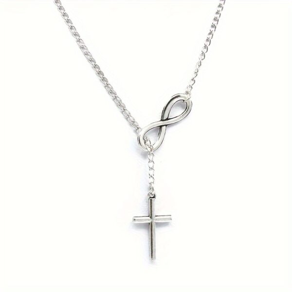 Minimalist Style Women's Necklace Lucky Infinity Cross Pendant Necklace Party Gift - Image 8
