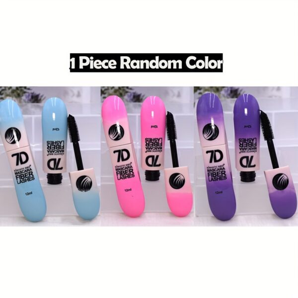 Lengthening 7D Silk Fiber Mascara with 4D Volume - Waterproof, Long-Lasting, Talc-Free, for All Skin Types, Black - Image 3