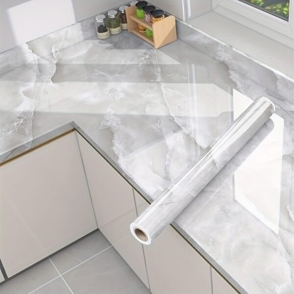 1 Roll Marble Self-Adhesive Wallpaper - Waterproof & Oil-Proof, Easy to Apply for Kitchen & Bathroom Renovation - Image 17