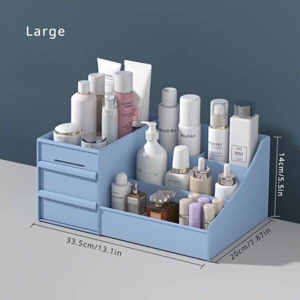 Makeup Organizer for Vanity Large Capacity Desk Storage with Drawers  Holder for Cosmetics, Skincare, Eyeshadow, Lotions, Lipstick, Nail Polish and Jewelry in Bathroom Bedroom Countertop - Image 7