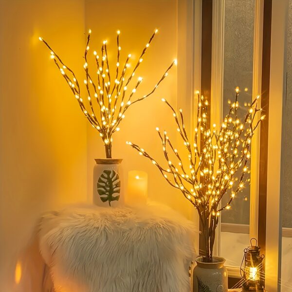 1pc 20 LED Branch Lights - Indoor Decoration Lighting - Fairy Lights With Branch Design (No Batteries, Please Bring Your Own 2 AA Batteries) For Party Eid Al-Adha Mubarak Dormitory Decor, Halloween Decor, Christmas Decor, Holiday Gifts - Image 2