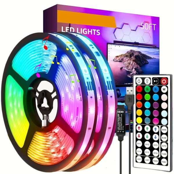 Wireless Infrared Remote Control RGB LED Strip Lights Flexible Ribbon Lamp Decor for Living Room Atmosphere Lighting Decoration String