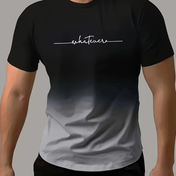 Men's Fashion Gradient Color Sports T-shirt, Casual Stretch Round Neck Tee Shirt For Summer - Image 12