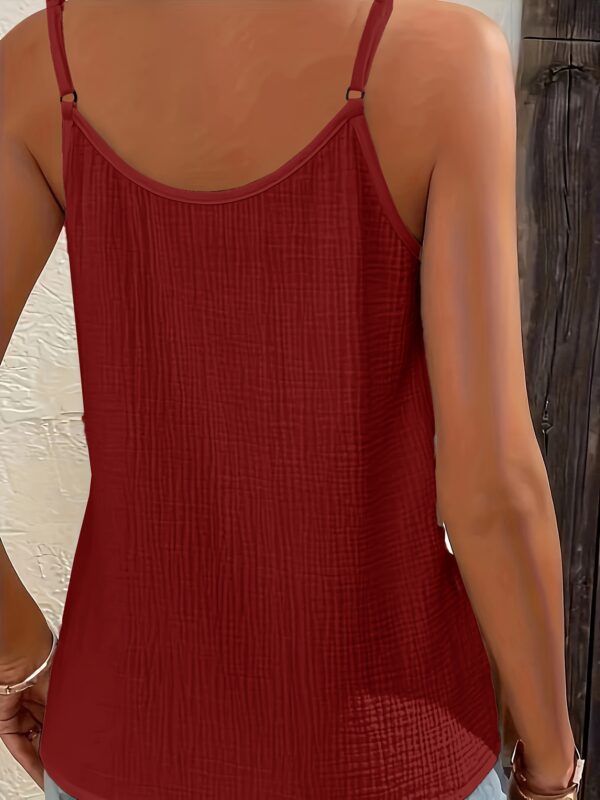 Solid Color Button Decor Cami Top, Casual Sleeveless Top For Spring & Summer, Women's Clothing - Image 10