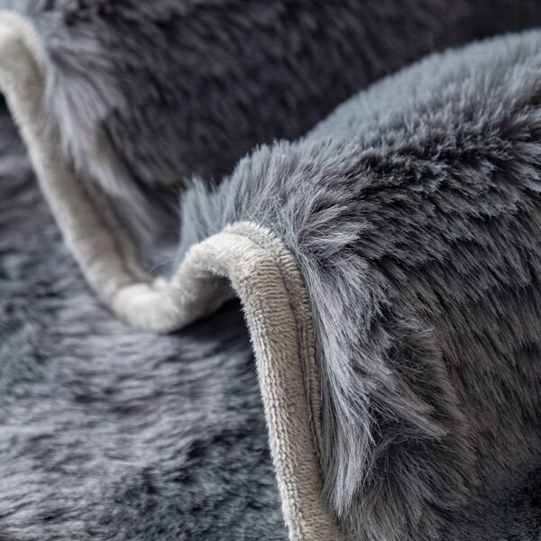 1pc Imitation Rabbit Plush Sofa Cover Winter Warm Thick Plush Soft Sofa Slipcover Pet Favorite Non-slip Protective Couch Cover Furniture Protector For Bedroom Office Living Room Home Decor - Image 12