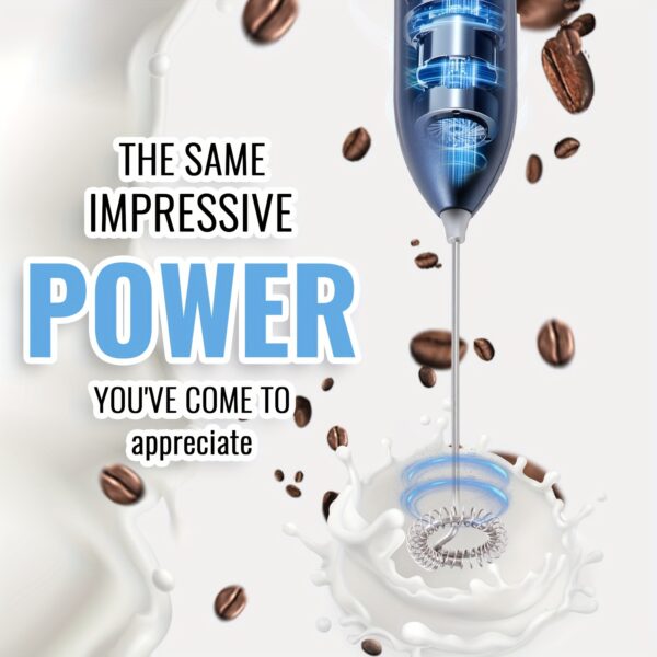 Lalayuan Electric Milk Frother, Mini Milk Foamer, Battery OperatedNot Included Stainless Steel Drink Mixer, Handheld Electric Whisk For Coffee, Latte, Cappuccino, Chocolate, Matcha, Foam Maker, Electric Wireless Blender Mini Coffee Maker, Hand Mixer - Image 8