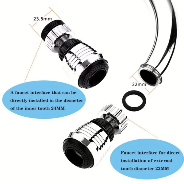 1pc Water Saver Faucet Aerator, Home Water Outlet Nozzle, Kitchen Splash Water Filter Mesh, Universal Sprinkler Head - Image 2