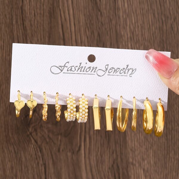 Pairs Set Of Tiny Delicate Hoop Earrings Zinc Alloy Jewelry Vintage Elegant Style Pretty Female Gift - Image 3