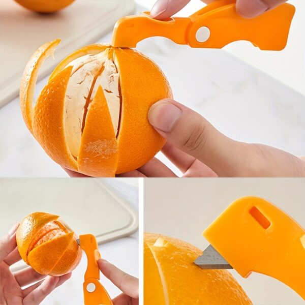 1/2pcs Orange Peeler, Plastic Folding Handle Fruit Peeler Tool, Vegetable Fruit Cutter, Creative Lemon Grapefruit Peeler, Kitchen Gadget - Image 12