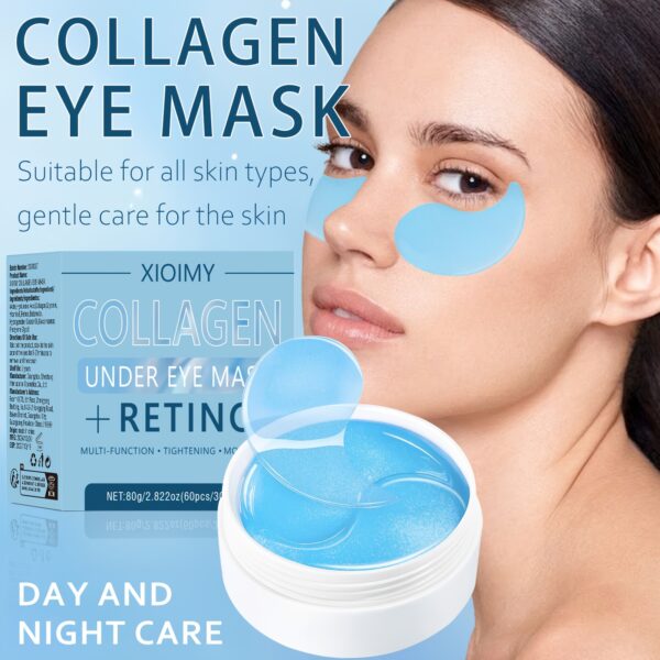 60pcs Xioimy Collagen & Retinol Under Eye Masks - Hypoallergenic Multi-Functional Gel Eye Patches for Tightening, Moisturizing & Firming - European Specialized Skincare for All Light Beige Types, Men & Women, Eye Patches Skincare, Gentle Skincare, Under-E - Image 3