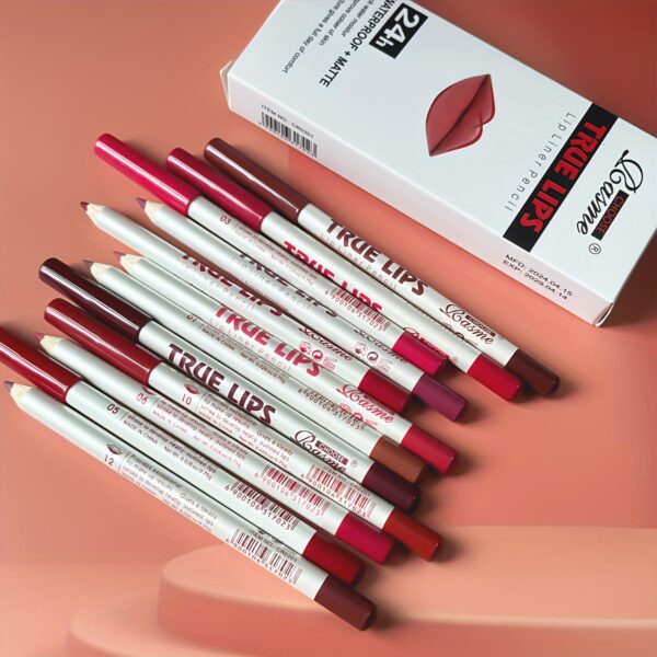 12pcs Matte Lip Liner & Lipstick Pencil Set - Long-Lasting, Non-Stick Formula in Vibrant Reds & Browns, Sulfate-Free for All Skin Types - Image 2