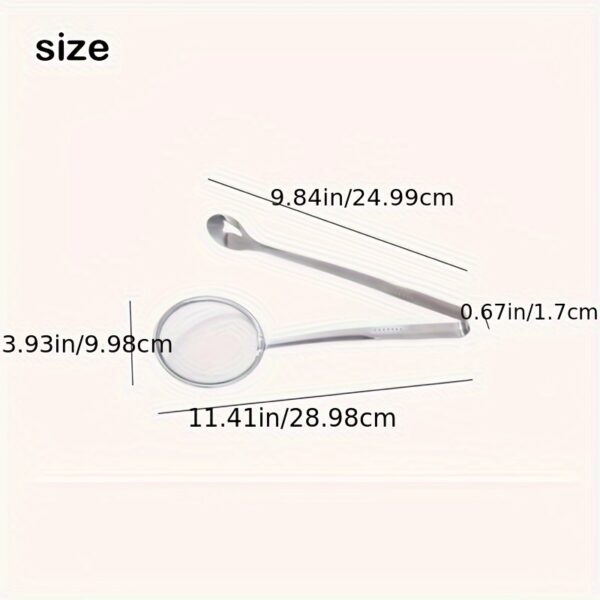 Stainless Steel Kitchen Strainer Spoon & Tongs - High-Temperature Resistant, Perfect for Frying Foods - Image 6