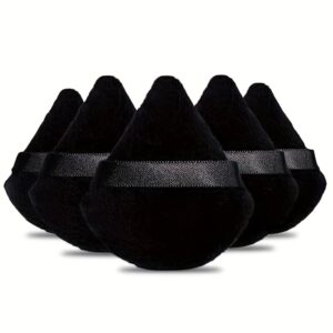 5pcs Velvety Soft Makeup Sponges - Seamless Foundation Blending for Powder & Mineral Cosmetics - Dual-Tone Nude & Black Beauty Blenders for Everyday Use