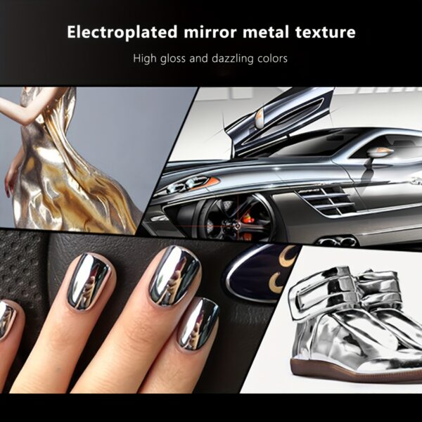 Quick-Dry Mirror Nail Polish for Women - Metallic Shine, Long-Lasting & Hypoallergenic, Lead-Free Formula - Image 2