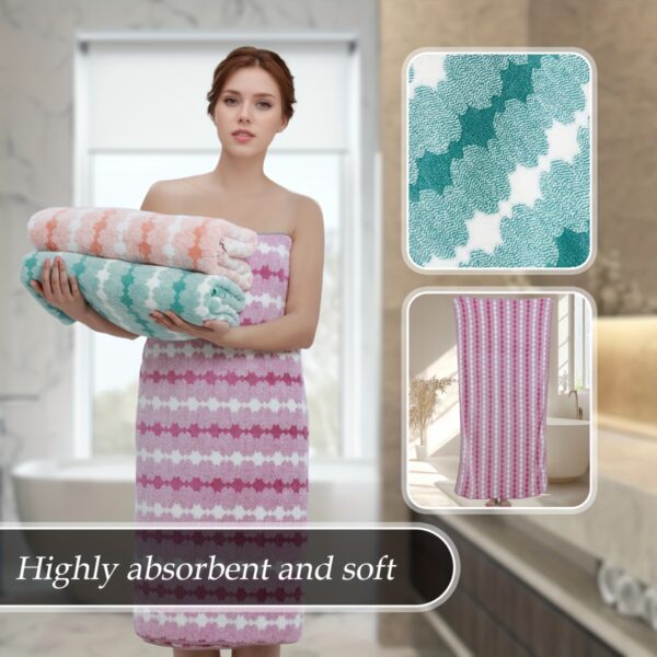 1pc Extra Large Bath Towel for Woman Ultra Soft Ultra Absorbent Quick Drying, Wash Cloths - Image 8